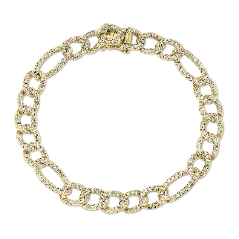 Diamond Figaro Chain Bracelet