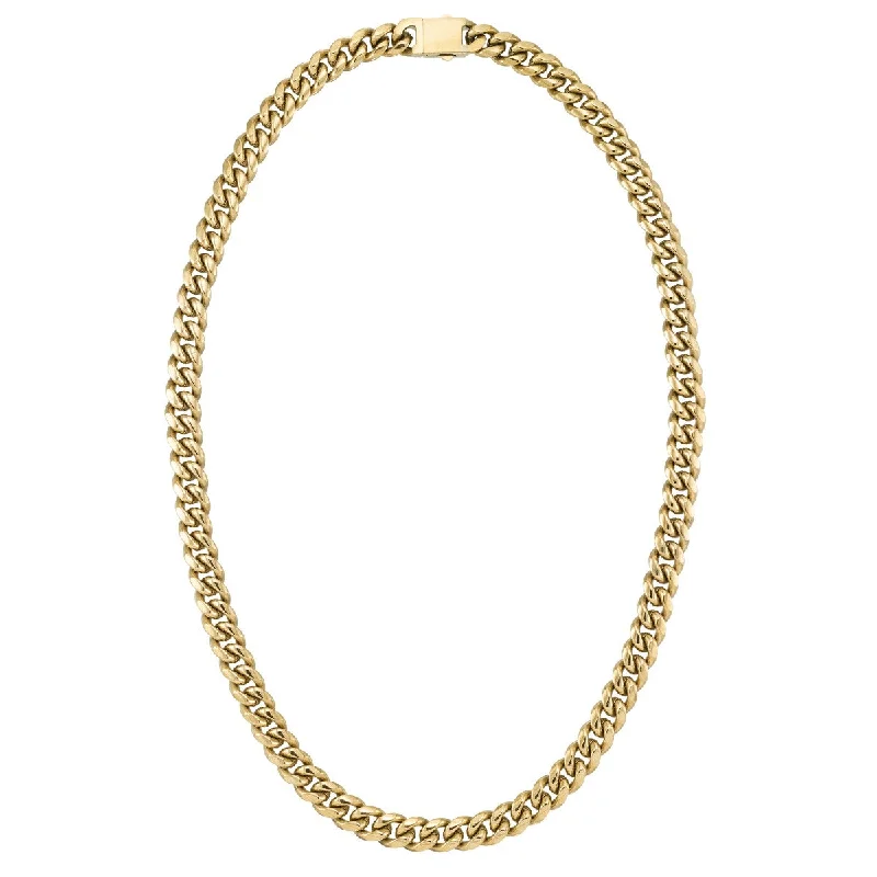 King by Simone I Smith Yellow Stainless Steel 24-inch 10MM Cuban Link Chain