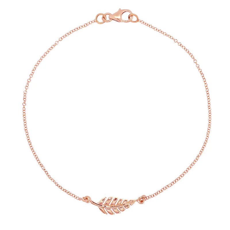 Rose Gold Mini Leaf Bracelet