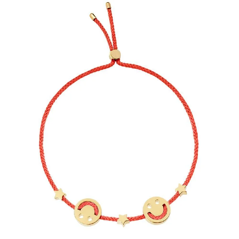 FRIENDS Happy 2 Star / Red 18K Gold Plated Bracelet