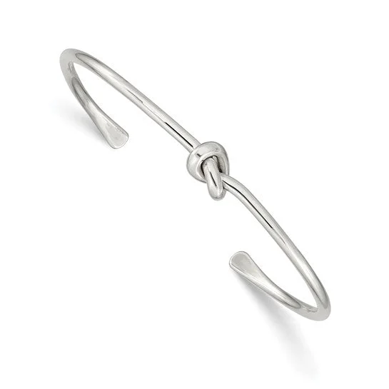 Sterling Silver Polished Knot Cuff Bangle