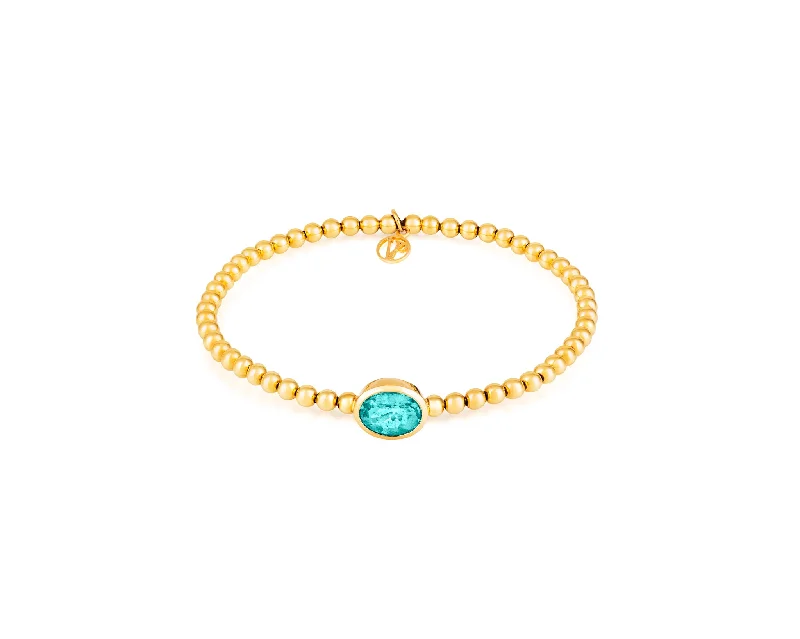 Stirata Apatite Gold Stretch Bracelet