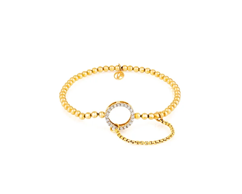 Stirata Gold Circle Bracelet with Chain