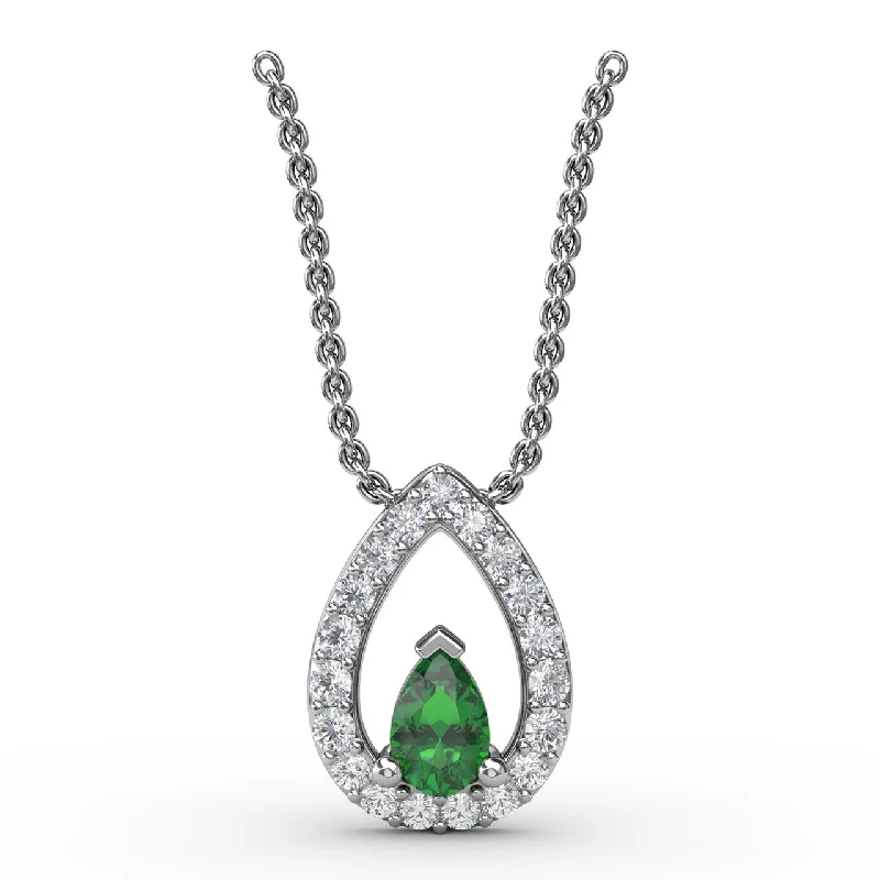 Tears of Love Emerald and Diamond Pendant