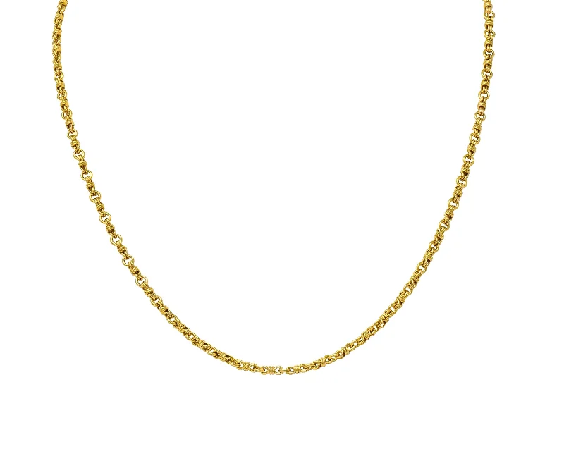 Vintage 14 Karat Yellow Gold Infinity Link Chain Necklace