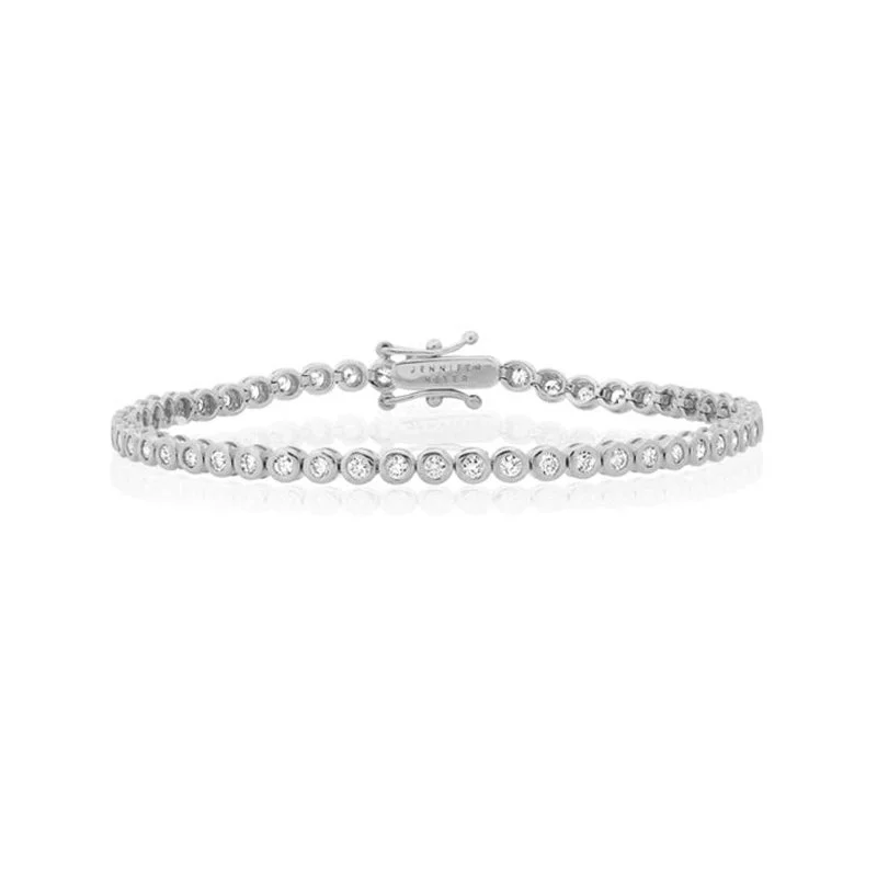 White Gold Diamond Mini Bezel Tennis Bracelet